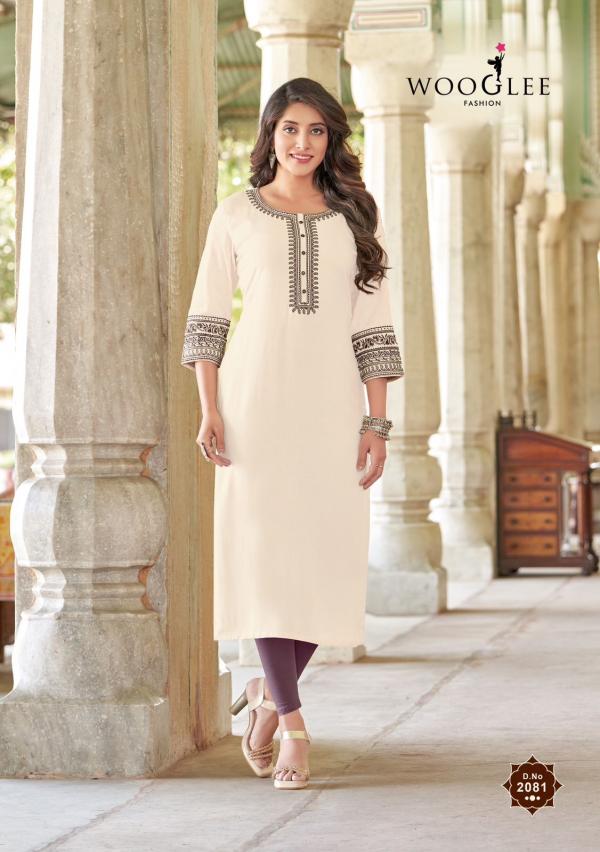 Wooglee Barbella Vol 12 Rayon Embroidery Kurti Collection